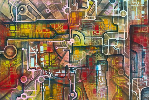 Abstracct Landscape - 100x140 - Acryl & Spraycan