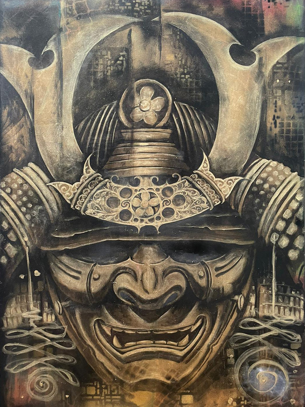 Samurai Gold - 100x140 - Acryl & Spraycan